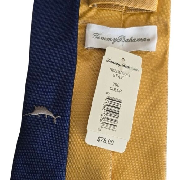 NWT Tommy Bahama Silk Tie Gold Yellow - Picture 2 of 5